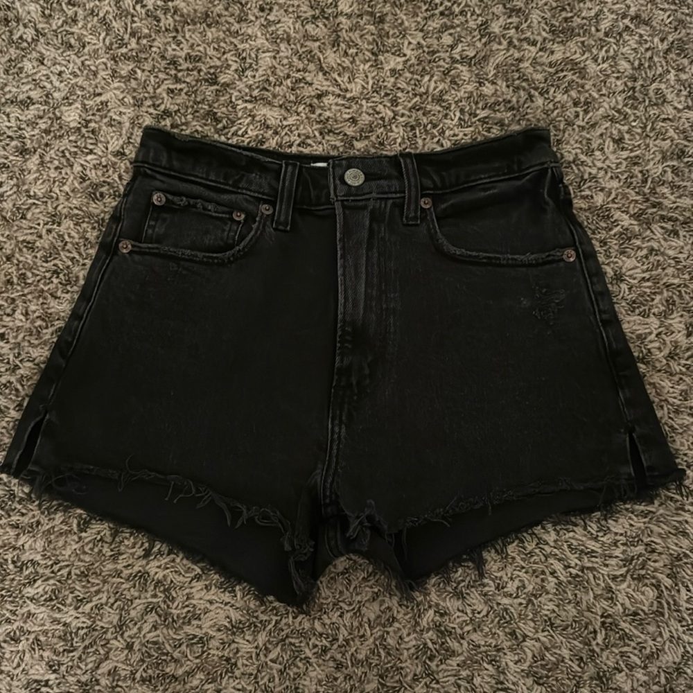 Abercrombie High Rise Mom Short Black denim shorts NWOT
